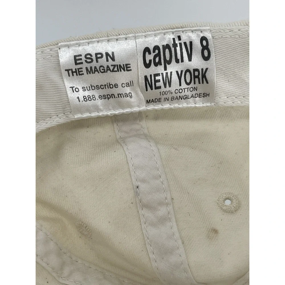 Vintage ESPN‎ The Magazine Strapback Hat Cap Cotton White  Black